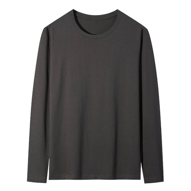 Viluyesy Chandail à Manches Longues pour Hommes, Col Ras du Cou, Grande Taille, Extensible, Doux, Léger, Chandail à Enfiler, T-Shirt Décontracté pour Hommes, pour l'Extérieur, Chandail Mode, Gris Foncé, M
