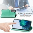 thumbnail image 4 of SaniMore for Samsung Galaxy S22 6.1" 2022 Wallet Case with Embossed Mandala PU Leather Flip Protection Wrist Strap Credit Card Holder Pocket Kickstand Shockproof Case for Galaxy S22 6.1" 2022, Green, 4 of 11