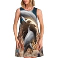 thumbnail image 1 of Balery Coral Fish Dolphin Vestidos de verano para mujer con estampado: vestido holgado sin mangas, vestido playero informal y cómodo para días calurosos., 1 of 7