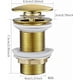 thumbnail image 5 of ZHAOCHENG Tapón de desagüe universal para fregadero y lavabo - Válvula emergente moderna - Válvula de desagüe con rebosadero, latón, acero inoxidable, dorado, 5 of 5