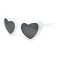 thumbnail image 2 of Womens Lace Petal Rim Heart Shape Cat Eye Plastic Sunglasses White - Black, 2 of 4