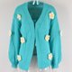 thumbnail image 3 of Chaqueta Cárdigan de punto femenino Casual con cuello en V Elegante Cómodo Sólido Uso diario Ygjytge L azul para Mujer, 3 of 9