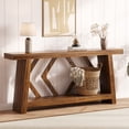 thumbnail image 1 of 70.9 Inch All-Wood Console Table, Extra Long Sofa Table Behind Couch with Stable Trapezoid Structure, 2-Tier Narrow Entryway Table, Hallway Stand for Living Room, 1 of 7