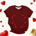 thumbnail image 1 of Aufmer 5 Pcs T-Shirt à Manches Courtes Imprimé pour Femmes, T-Shirt Col Rond Décontracté avec Motif à la Mode, Haut en Polyester Doux pour Printemps Été, Usage Quotidien Polyvalent pour Diverses Occasions (Multicolore), 1 of 3