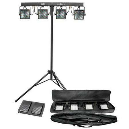 CHAUVET MINI-4BAR 2.0 Mobile LED DJ Stage Wash Light System w/Tripod & Carry Bag