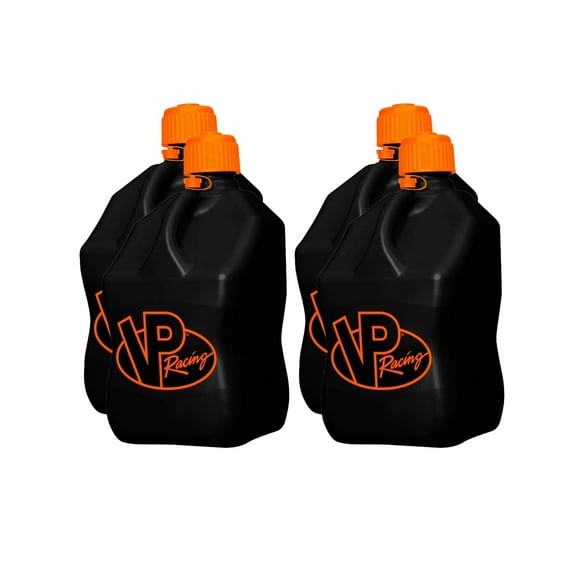 VP Racing 3852-CA, 5.5 Gallon Motorsport Jug V-Twin Sq. - Black/Orange (4 Pack)