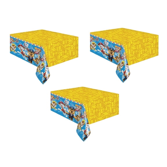 Paw Patrol Rectangular Printed Plastic Table Covers 3ct for Birthday Parties