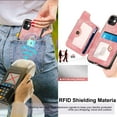 thumbnail image 2 of for iPhone 11 Phone Case Card Holder,Wallet Ring Stand,RFID-Blocking,Wrist Strap,Camera Protector,Leather Shockproof Protective  Flip Cover for iPhone 11 Cases (Pink), 2 of 14