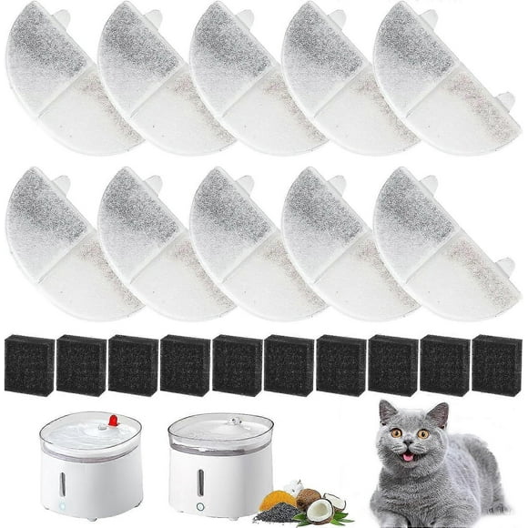 Cat Water Fountain Filter 10pcs Cat Water Fountain Filter Battery Operated Cat Water Fountain Filter Cat Water Fountain Replacement Filters for Compat