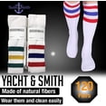 thumbnail image 2 of 120 Pairs Of Yacht & Smith 28 Inch Wholesale Men's Long Tube Socks, Cotton Sport Tube Socks Size 10-13 (White w/Stripes), 2 of 7