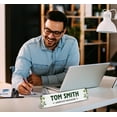 thumbnail image 5 of Printtoo Personalized Desk Name Plate Pretty Greenery Prints Custom Acrylic Office Desk Name Plate Accessory 2x8 Inches, 5 of 5