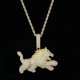 thumbnail image 1 of Colgante de Estilo callejero hip hop collar vertical para hombre con dedo medio Yashi AL4016-Gold, 1 of 5