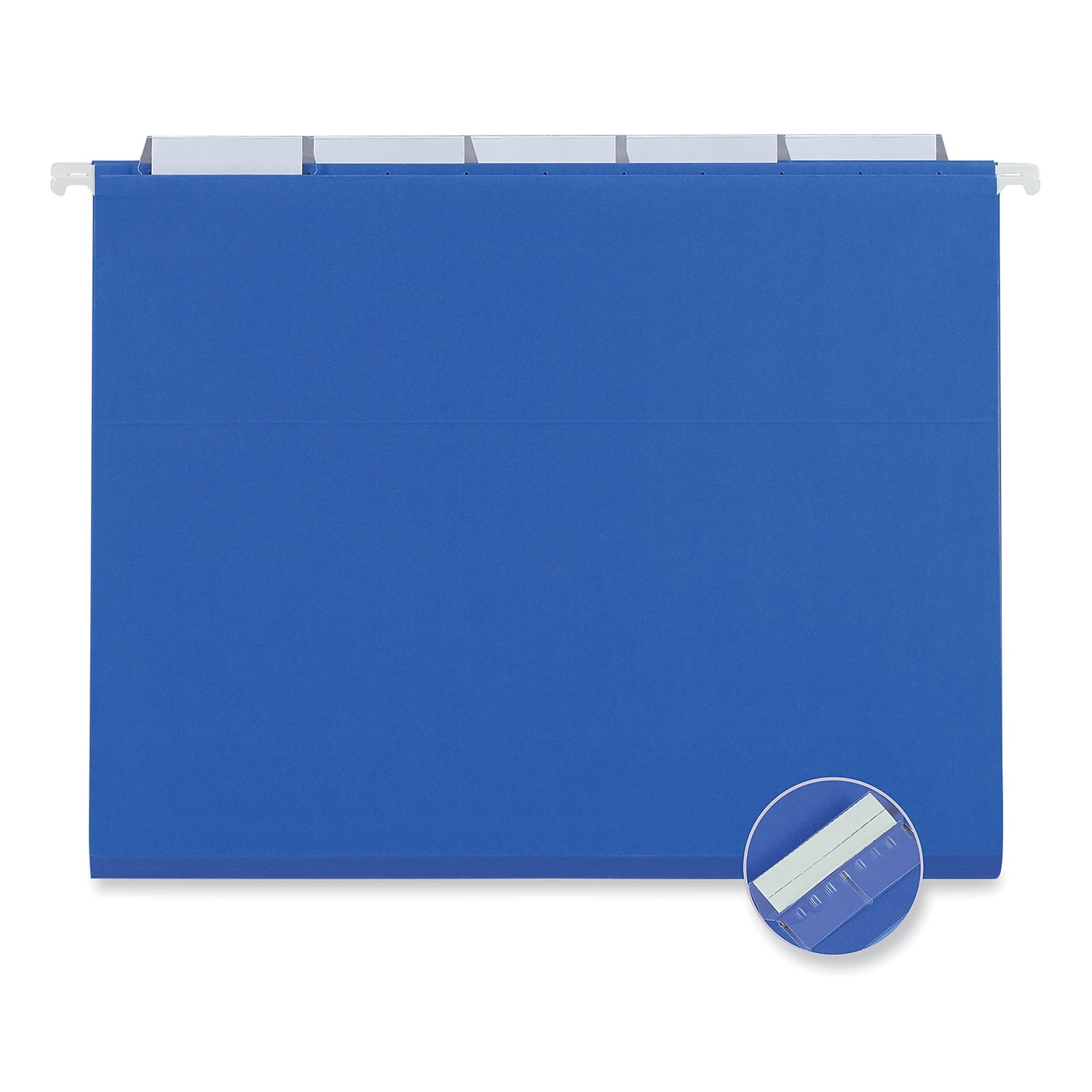 Universal Deluxe Bright Color Hanging File Folders, Letter Size, 1/5-Cut Tab, Blue, 25/Box -UNV14116