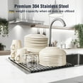 thumbnail image 3 of Tomorotec 17.7" x 12.5" Roll Up Dish Drying Rack Over Sink Drying Rack Sink Cover Kitchen Sink Accessories Gadget Multipurpose Organizer Foldable Stainless Steel Drainer, 3 of 8
