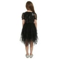 thumbnail image 3 of Robe Fille à Sequins Manches Bouffantes Robe de Fête pour Tout-Petits Enfants Élégante Filet Superposé Tutu Tenue, 3 of 3