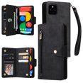 thumbnail image 1 of Case for Google Pixel 5 Magnetic Leather Zipper Wallet Cover Card Holder, 1 of 5