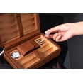 thumbnail image 2 of Leather Cigar Case, Portable Humidor Cigar Box With Humidifier,Capacity: 6 Pcs (brown), 2 of 7