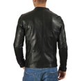 thumbnail image 3 of New Mens Leather Jacket Slim Fit Biker Motorcycle Genuine Leather Coat A096, 3 of 4