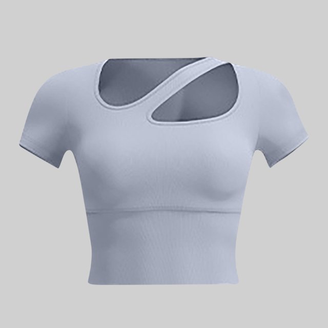 mfyjkho Tops De Tallas Grandes, Camisetas Sin Mangas De Verano Para Mujer, Cómodas, Lisas, De Manga Corta Y Cuello Redondo Tops Para Mujer L