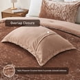 thumbnail image 4 of Regency Heights Full/Queen Cozy Velvet Comforter Sets, Luxury 3-Piece All-Season Bedding, Bed Set with Shams，Mocha Mousse, 4 of 9