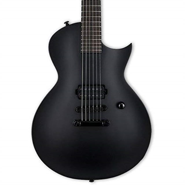 esp ltd ecblack metal electric guitar, black satin