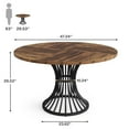 thumbnail image 6 of Tribesigns 47.24 Inches Round Dining Table with Metal Base, Black, 6 of 7
