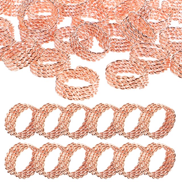 30 Pcs Dreadlocks Poignets en Métal Perles de Tressage Accessoire de Cheveux Décoration Tube Filigrane (Or Rose)