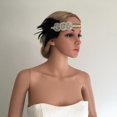 thumbnail image 3 of Diadema De s Negras De Cristal Retro, De Boda, Disfraz De De Los Años 20 Zulema Tocado de boda, 3 of 8