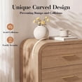 thumbnail image 3 of Vintagearth Nightstand Set of 2, 24" Tall Modern Curved Bedside Table, FSC-Certified Wood End Table, 2 Drawer Storage, Oak, 3 of 10