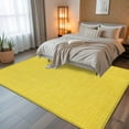 thumbnail image 5 of Yellow 6x9 Area Rugs, Farmhouse Burlap Solid Yellow Color Modern Linen Texture Non-Skid Rubber Backing Large Rectangle Rugs - Living Room Bedroom Home Office, Indoor Floor Mat Carpets Washable Rug, 5 of 9