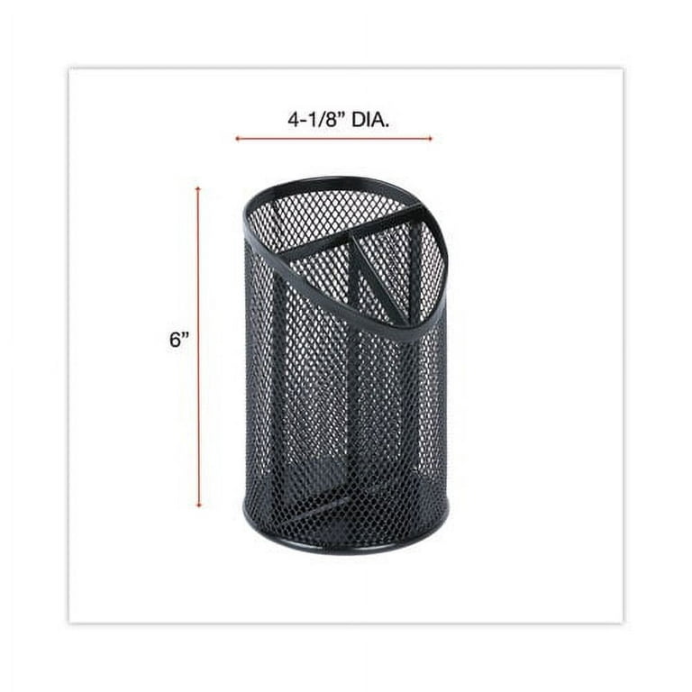Metal Mesh 3-Compartment Pencil Cup, 4.13 Metal Mesh 3-Compartment Pencil Cup, 4.13