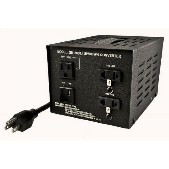 Simran SM-2000J  Japanese 2000 Watt Step Up / Down Voltage Transformer Converts Japan 100 Volt To 110 Volt USA Power OR Vice Versa