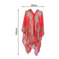 thumbnail image 6 of Women Scarf Poncho Cashew Flower Print Multi-function Chiffon Vintage Anti-sun Bikini Cover Up for Beach, 6 of 7