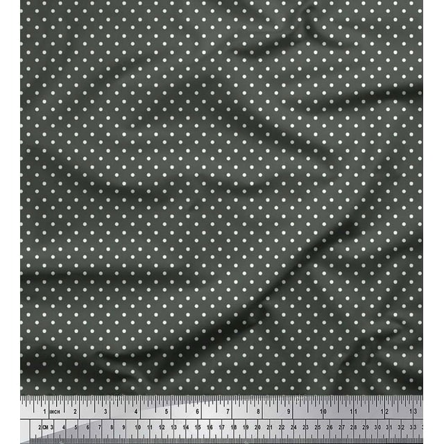 Soimoi Cotton Poplin Fabric Dots Dots Printed Fabric 1 Yard 42 Inch Wide