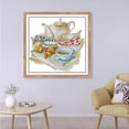 thumbnail image 3 of Stamped & Counted Cross Stitch Kits -Tea Set Coffee Cup Pattern - 37x37cm 11CT, 3 of 5