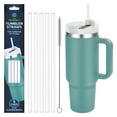 thumbnail image 2 of 4th Utensil 13in Tumbler Straws with Cleaning Brush,5-Pack, Clear, 2 of 16