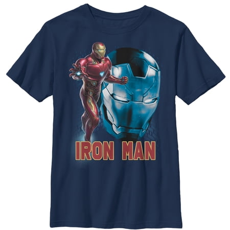 Boy s Marvel Avengers: Endgame Iron Man Helmet Graphic Tee Navy Blue X Small