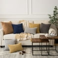 thumbnail image 2 of Soft Corduroy Corn Striped Velvet Series Decorative Throw Pillow, 12" x 20", Dark Gray, 2 Pack, 2 of 3