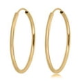 thumbnail image 6 of AVORA 14K Yellow Gold Endless Continuous Polished Hoop Earrings, 6 of 6
