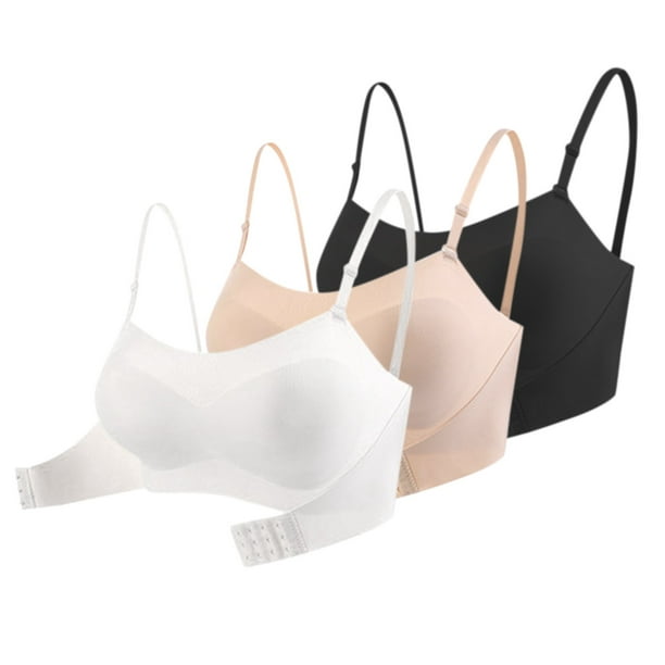 Bras for Backless Dresses Women Plain Color Ribbed Adjustable Strap Fitted Maternity  Nursing Bra, Beige, 34 : : Clothing, Shoes & Accessories