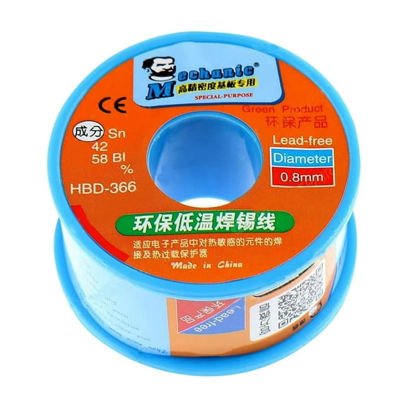 Mechanic Lead Free Low Temperature Solder Wire HBD-366 0.8MM 100G