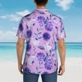 thumbnail image 4 of Disketp Hawaiian Shirts For Men,Violet Print Mens Casual Short Sleeve Button Down Shirts Beach Shirt, 4 of 7