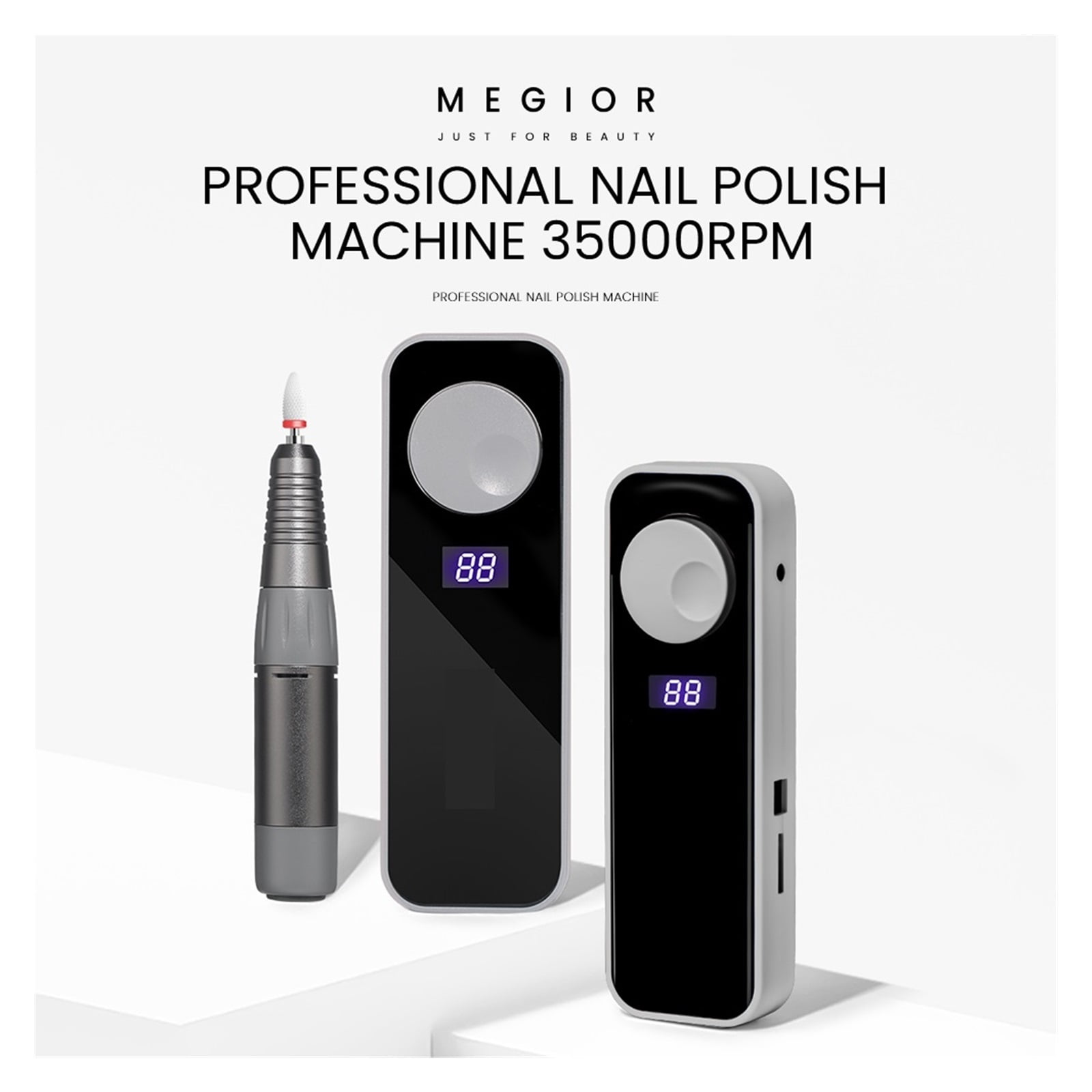Portable Nail Drill, 35000RPM Electric Nail Drill Machine With Cutter Set Manicur Machin For Manicure Nail Drill Milling Machine Salon Nail Equipment ,Long Lasting