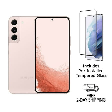 Samsung Galaxy S22 5G S901U (Fully Unlocked) 128GB Pink Gold w/ Pre-Installed Tempered Glass