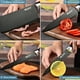 thumbnail image 4 of Juego de cuchillos de cocina profesionales de 6 piezas (con caja de regalo), forjados en acero inoxidable de alto carbono (aptos para chef, cocina, pela y corta) (negros), 4 of 8