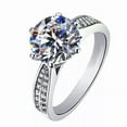 thumbnail image 5 of Handmade Double Row Round Cut 1ct CZ 925 Silver Women Wedding Band Ring Size 4-9, 5 of 5