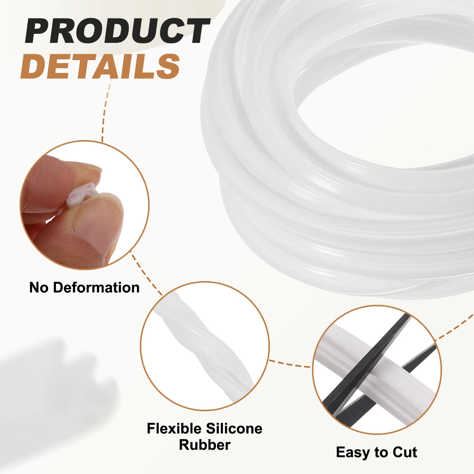 Uxcell Kerf Weather Stripping Seal Strip (16.4ft x 11/32") - 2 Pack Tree Shape Kerf Noise Reduction Rubber Flange Window Weatherstrip Seal for Door Frame Windows Card Slot, White