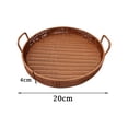 thumbnail image 4 of Bandeja de almacenamiento rústica, de almacenamiento, , de aperitivos para mitorio, sala de estar, come, 20cmx4cm Baoblaze Bandeja de almacenamiento tejida a mano, 4 of 8