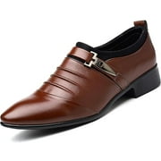 Men Wedding Shoes Formal Dress Office Work Party-44-Brown