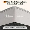 thumbnail image 3 of Veehoo Orthopedic Memory Foam Dog Bed, 7 Inch Thick Extra Large Dog Bed XL for Senior Dogs with Ultra-Soft Fluffy Surface, Waterproof Liner, Removable Washable Cover and Non-Slip Bottom, 48"x30"x7", 3 of 7